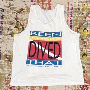 Vtg 80a St. Lucia West Indies 1980s Destination Travel Tank Top Tshirt